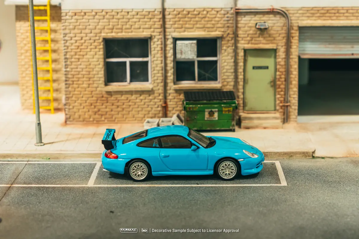 1/64 Porsche 911 Gt3 (Type 996) Light Blue - Tarmac Works X Ixo Models Global64 1