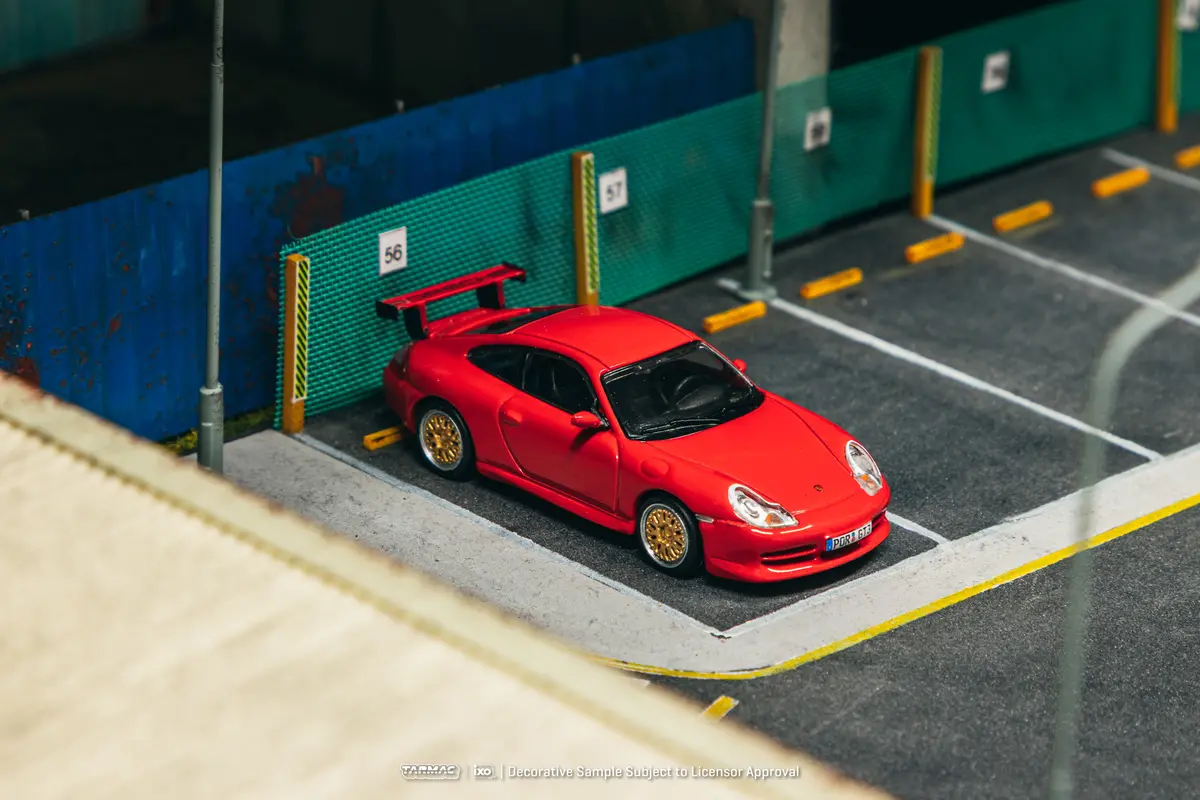 1/64 Porsche 911 Gt3 (Type 996) Red - Tarmac Works X Ixo Models Global64 1