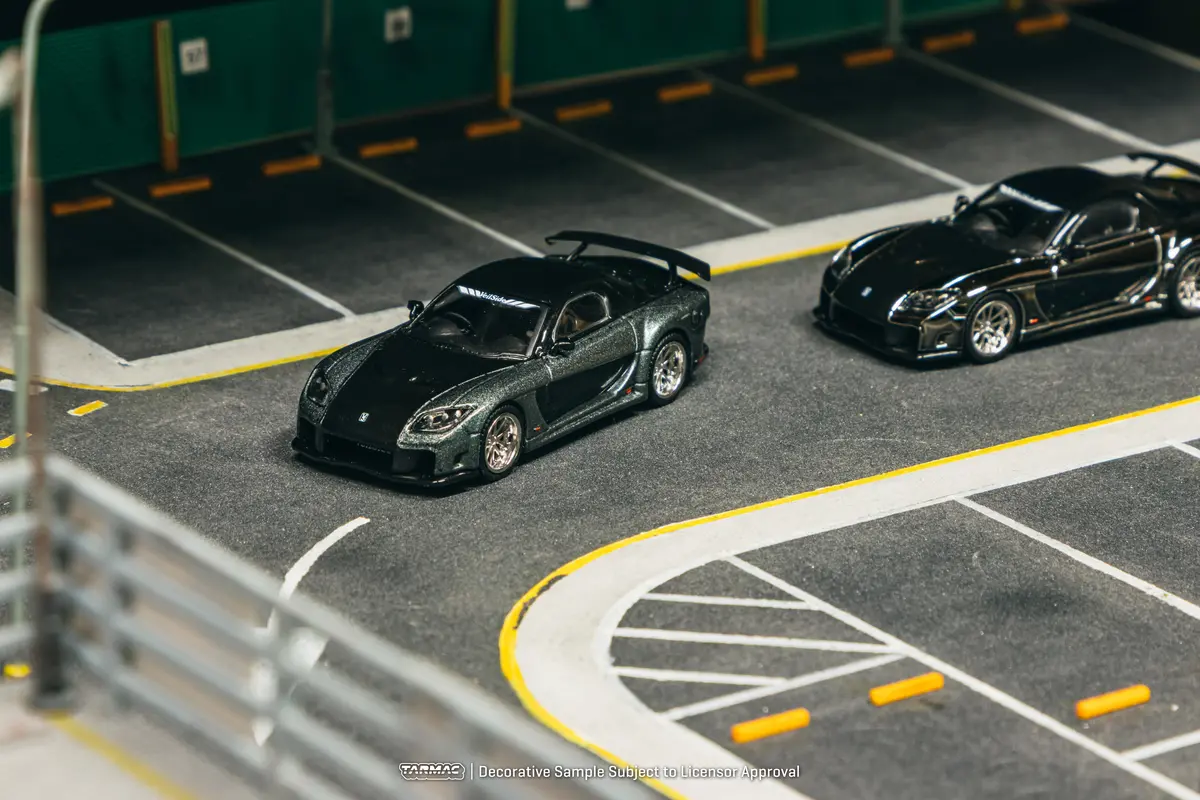 1/64 Mazda Rx-7 Veilside Fortune7 Grey Metallic / Black - Tarmac Works Global64 1