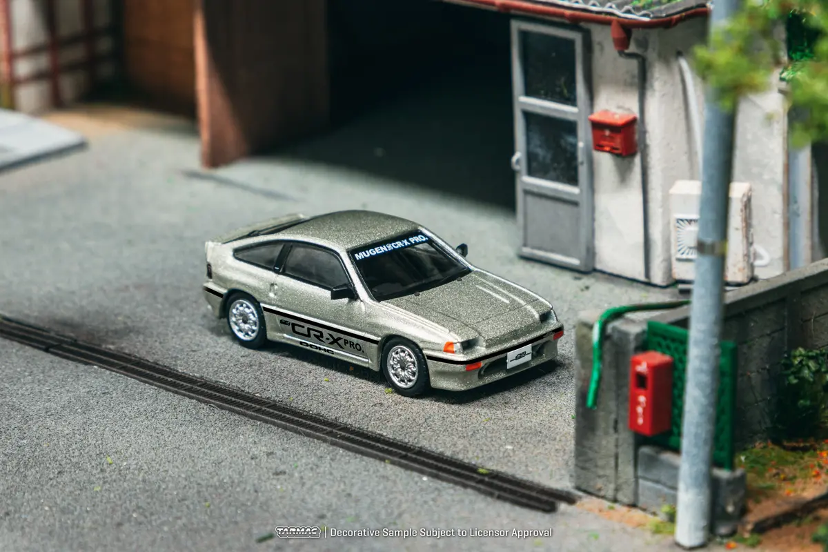 1/64 Honda Ballade Sports Mugen Cr-X Pro Silver With Tarmac Cards Combo Set - Global64 1
