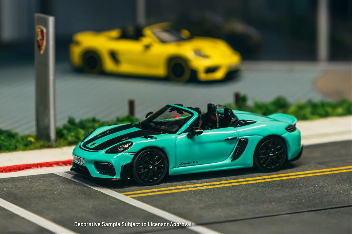1/64 Porsche 718 Spyder Rs Mint Green - Tarmac Works X Minichamps Collab64 1