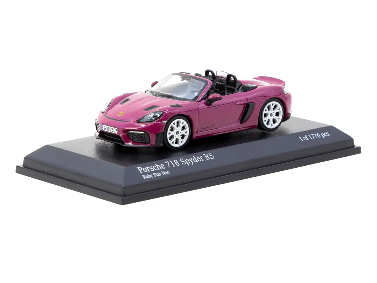 1/64 Porsche 718 Spyder Rs Ruby Star Neo - Tarmac Works X Minichamps Collab64 2