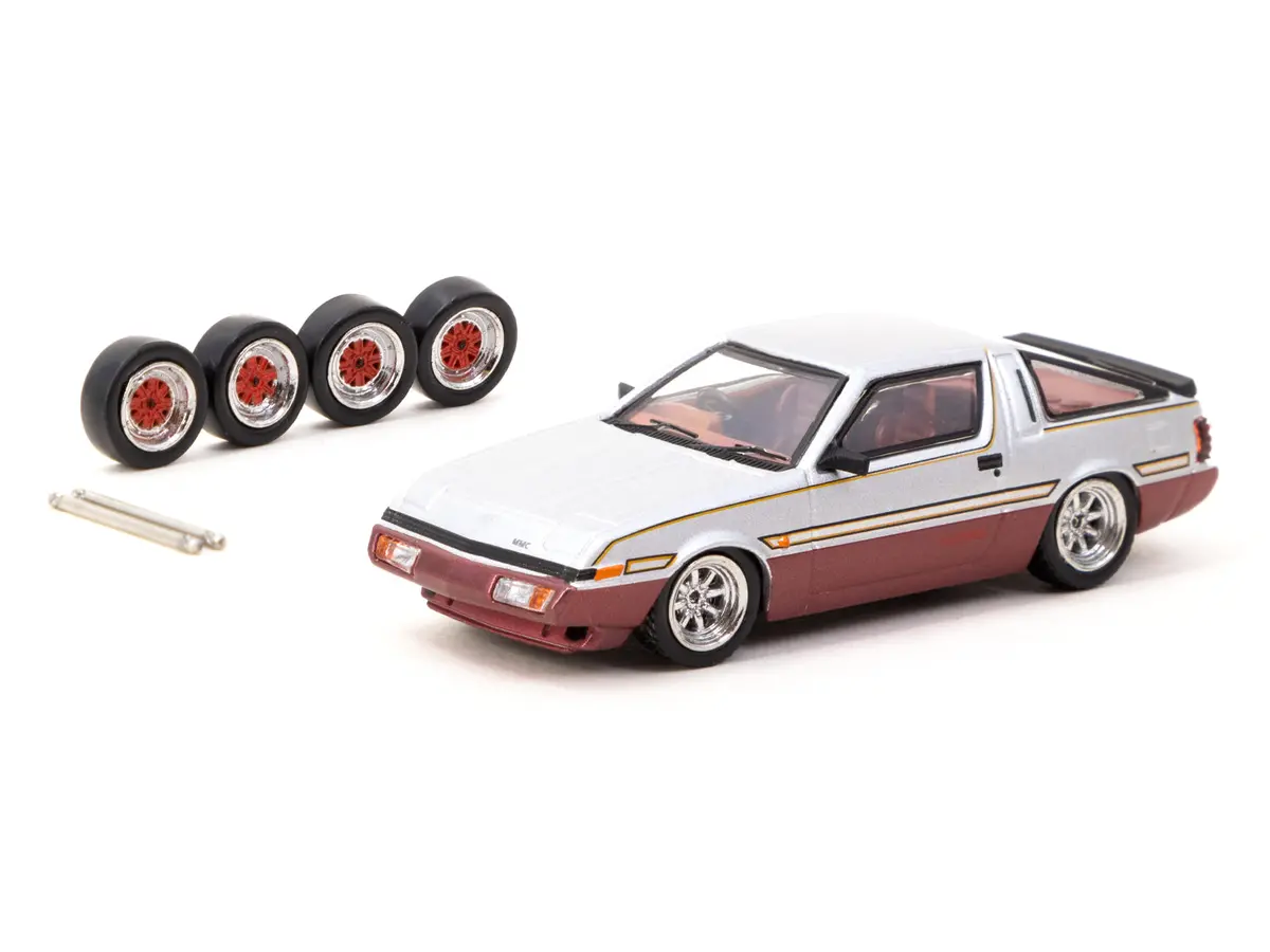 1/64 Mitsubishi Starion Silver / Dark Red - Tarmac Works Road64 1