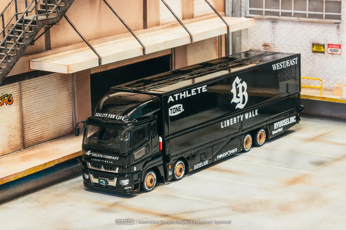 1/64 Liberty Walk Mitsubishi Fuso Super Great Lb- Trucks Black - Tarmac Works Truck64 1