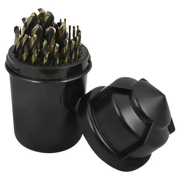 Black & Gold Drill Bit Set 29 Piece 1/16" - 1/2" Usa Made In Drill Buddy Organizer 1