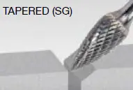 Walter 01V044 Tungsten Carbide Tapered Burr, 1/4" Shank Dia., 1/4" Dia. X 5/8" Length, Sg-1 (1 Burr) 1