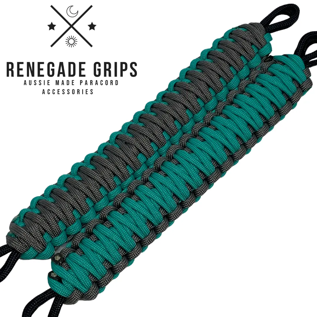 "Teal Fame" Paracord Vehicle Grips 1