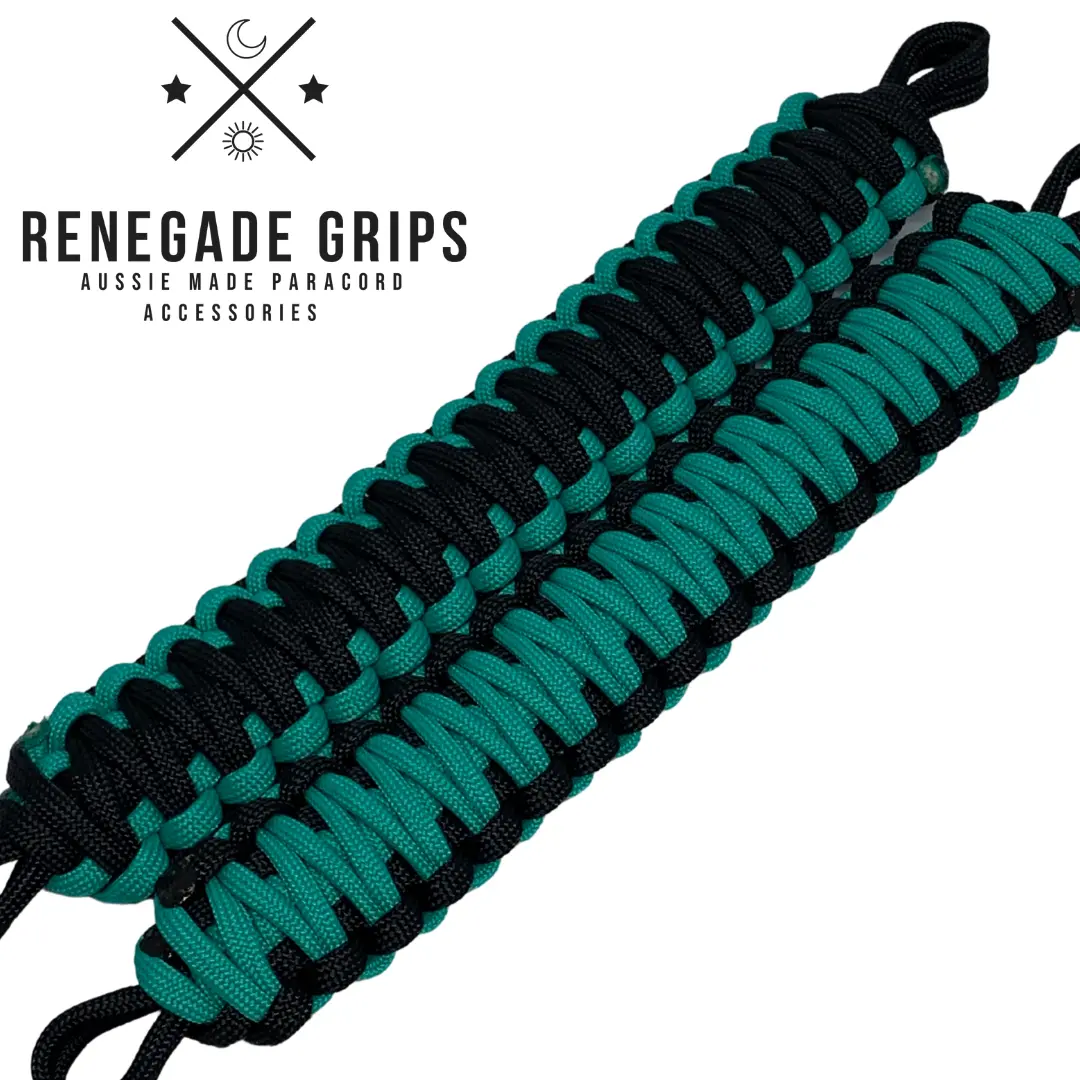 "Teal Fantasy" Paracord Vehicle Grips 1