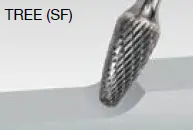 Walter 01V641 Tungsten Carbide Tree Burr, 1/4" Shank Dia. X 6" Shank Length, 1/4" Dia. X 5/8" Length, Sf-1 (1 Burr) 1