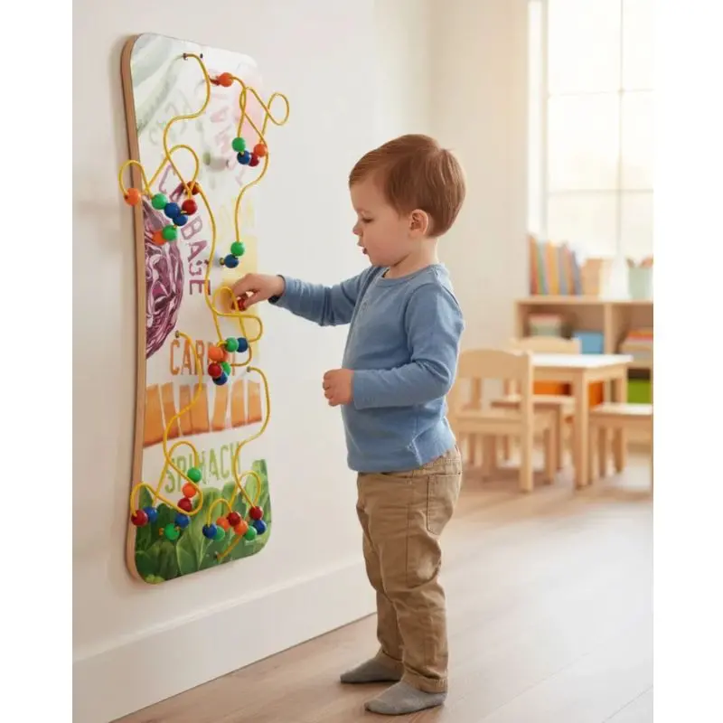 Veggie Flip Wire And Bead Maze Activity Wall Toy 1