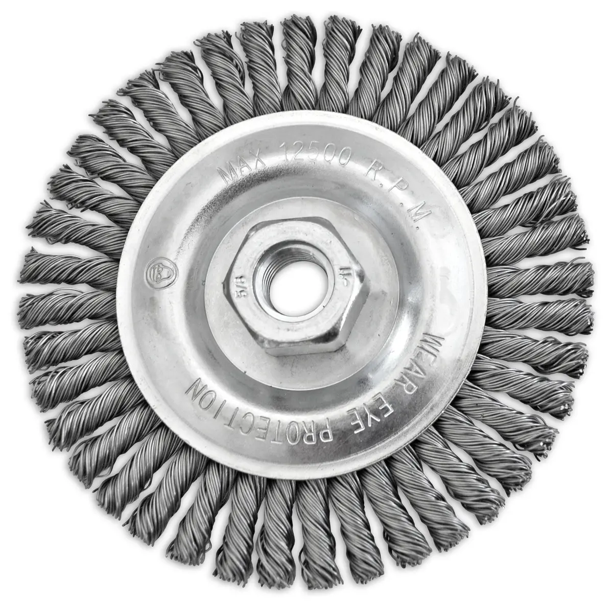 4 1/2" X 1/4" X 5/8-11" .020" Stainless Steel Stringer Bead Twisted Knot Wire Wheel For Finishing 1