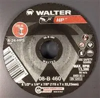 Walter 08B460 4.5" X 1/4" X 7/8" Hp Type-27 Grinding Wheel 2