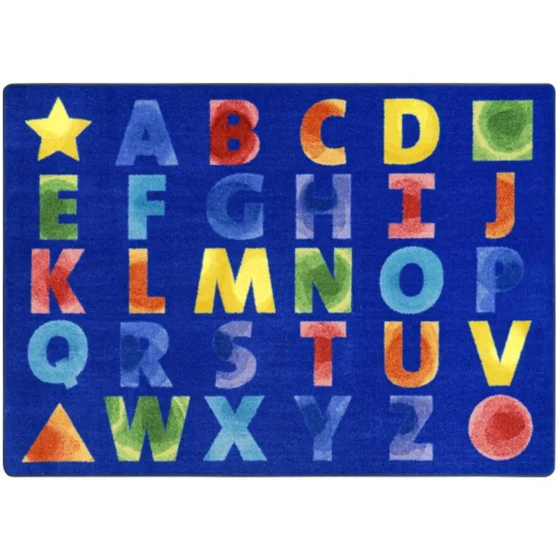Watercolor Alphabet Classroom Rug 1