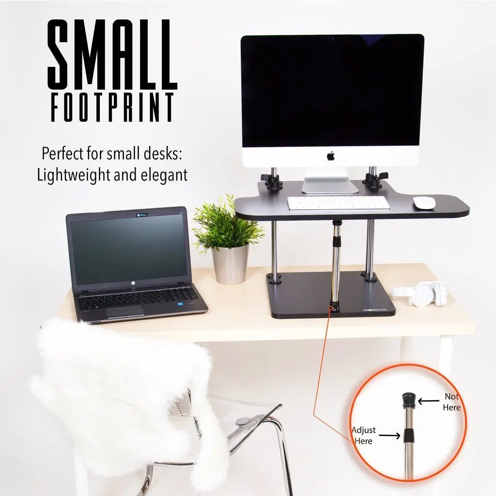 Adjustable Sit To Stand Standing Desk On Top Of Your Existing Desk Ssd, 2 Shelves 1
