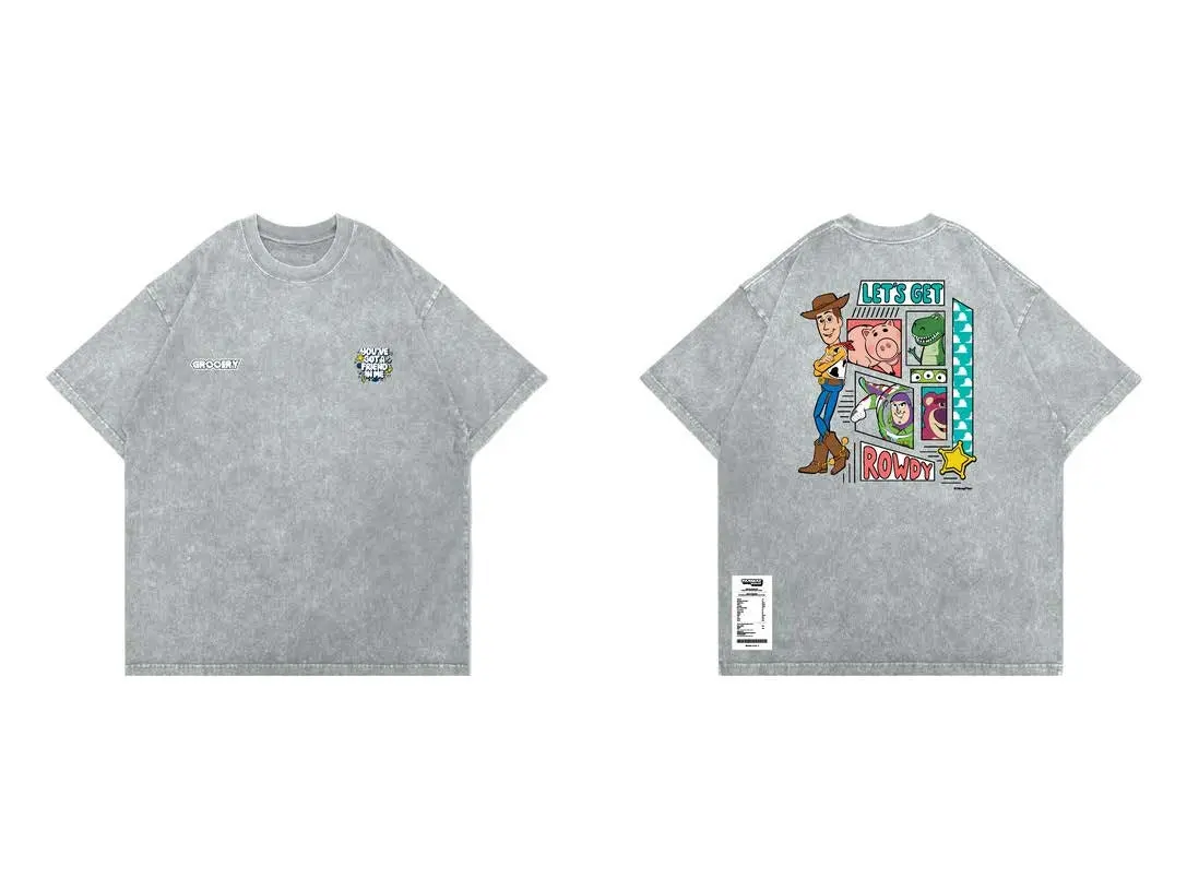 Washed “Let’S Get Rowdy” Invoice Tee - Tarmac Works X Grocery X Toy Story 1