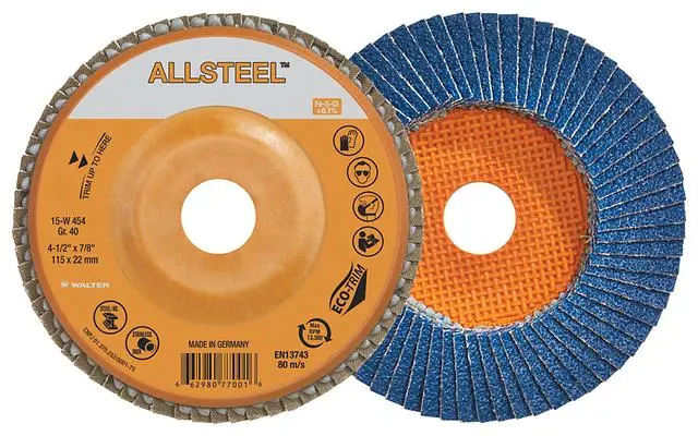 Walter 06W462 4.5" 120 Grit Spin-On Allsteel™ Flap Disc 1