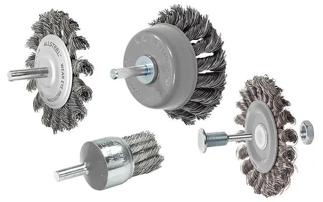 Walter 09C020 Allsteel™ 1-1/8" Knot-Twisted Mounted Straight Wire End Brush (1 Brush) 1