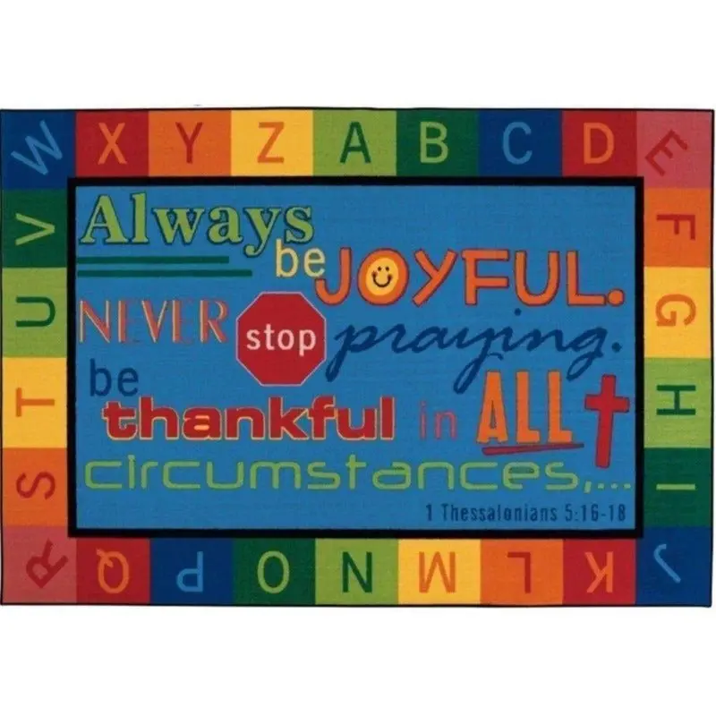 Always Be Joyful Circle Time Factory Second Rug 1
