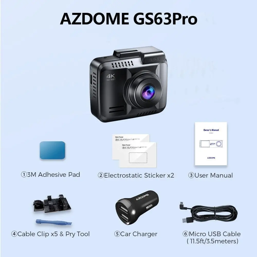 Azdome Gs63pro 4K Dash Cam 1
