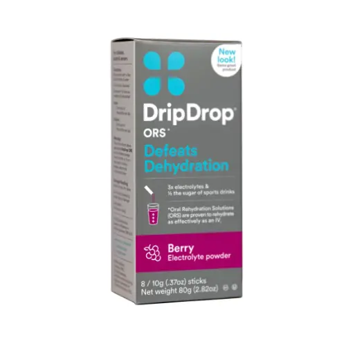 Drip Drop Berry Flavored Electrolyte Powder (Box Of 4) 1
