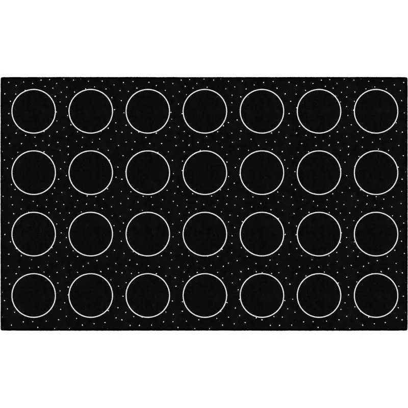 Black And White Circles And Dots Seating Rug 2
