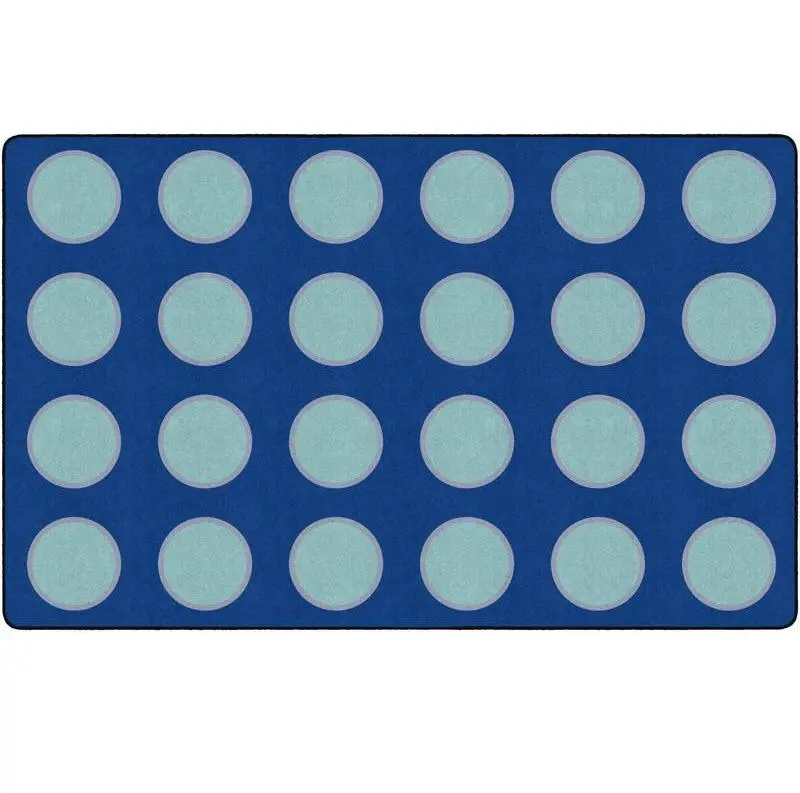 Blue Topaz Circles Classroom Rug - Factory Second 1