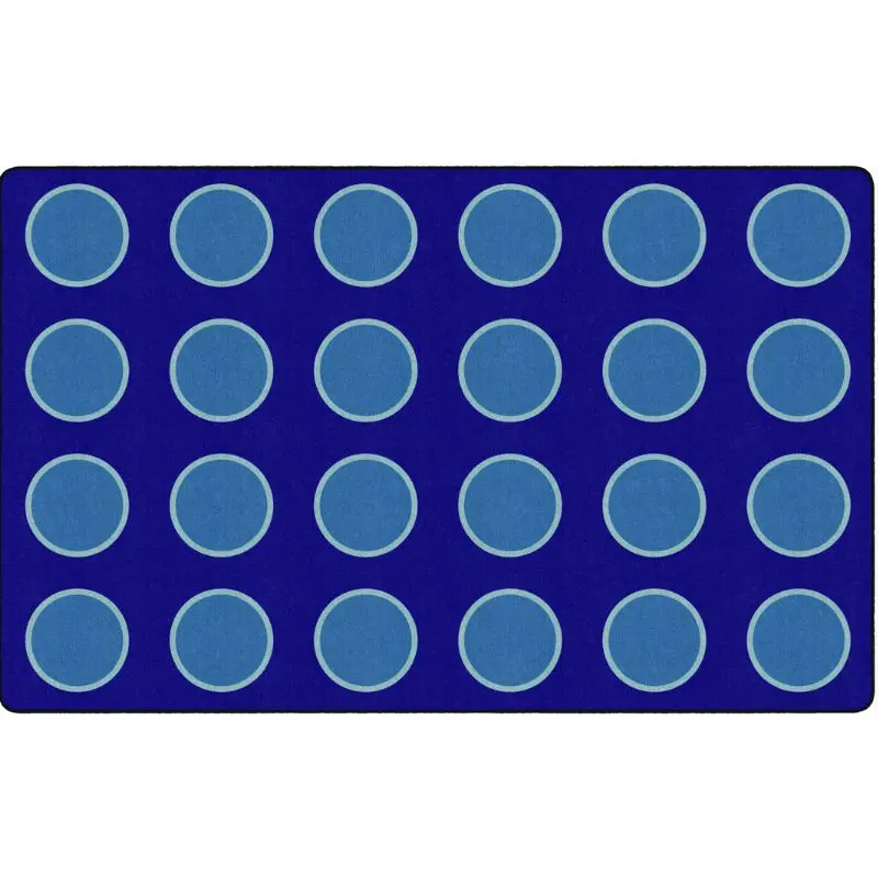 Bold Blue Seating Circles Classroom Rug 1