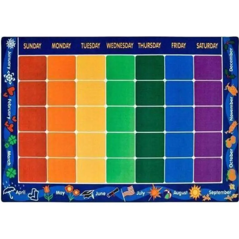 Calendar Classroom Seating Rug 1