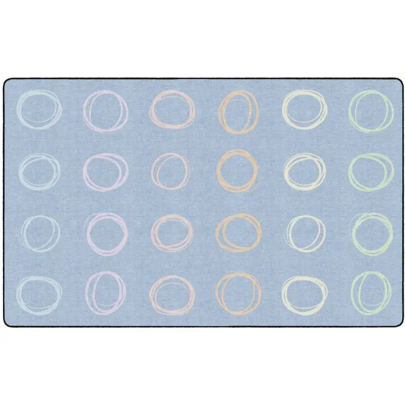 Circle Sampler Pastel On Blue Classroom Rug 2