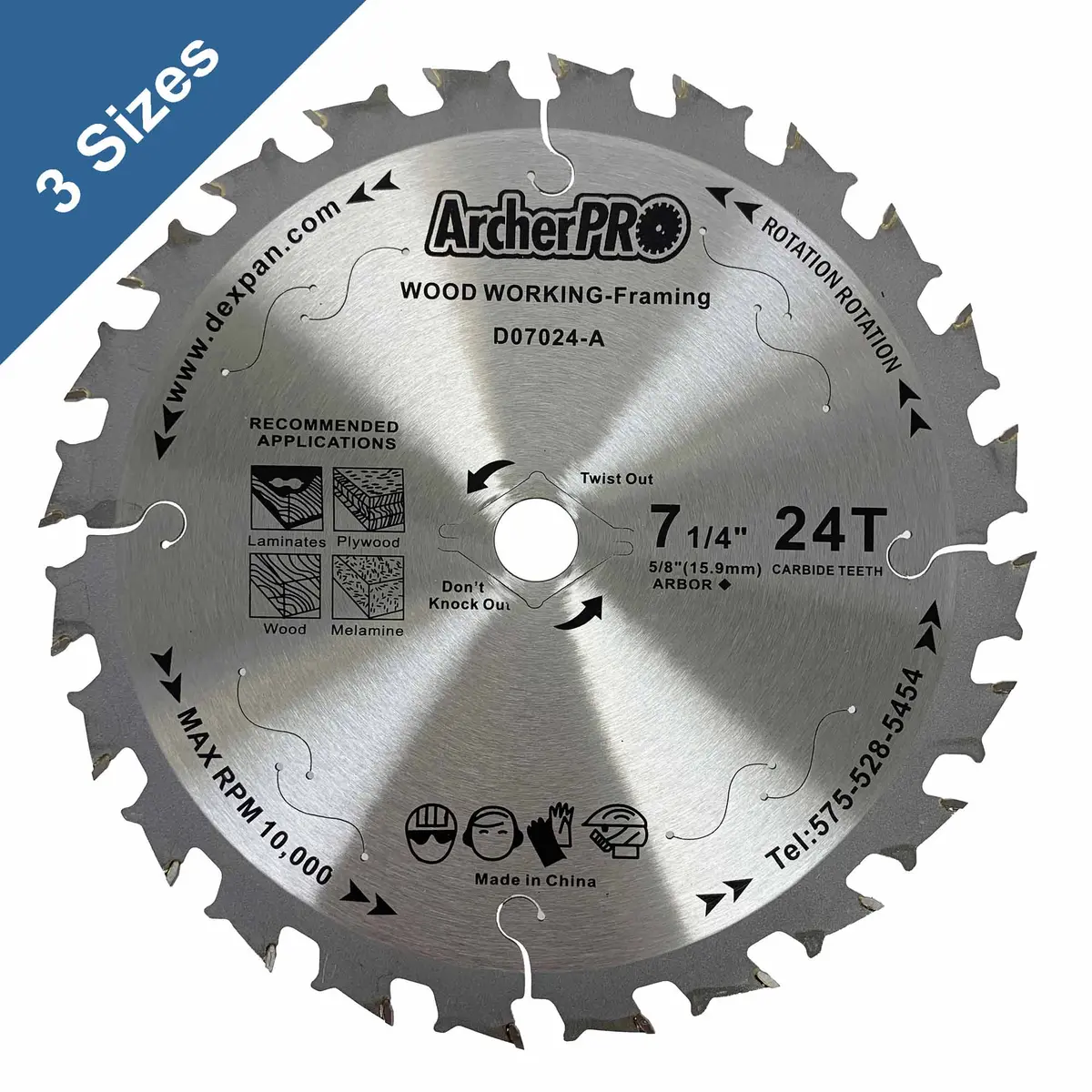 Circular Saw Blades For Wood Cutting 7-1/4" X 5/8" X 24 Teeth And 40 Teeth 1