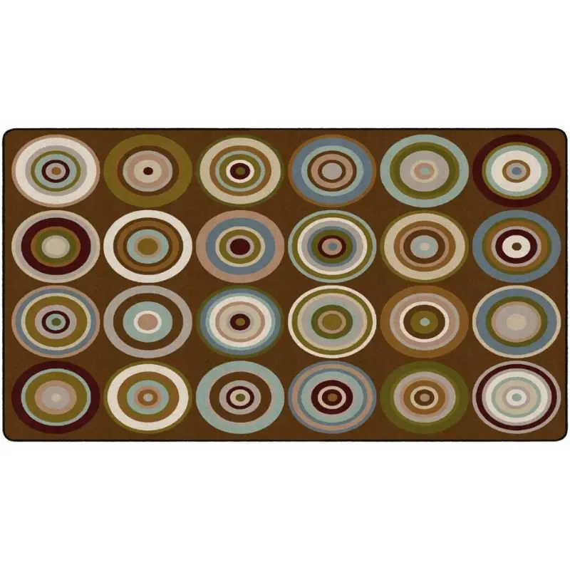 Color Rings Earth Tone Seating Rug 2