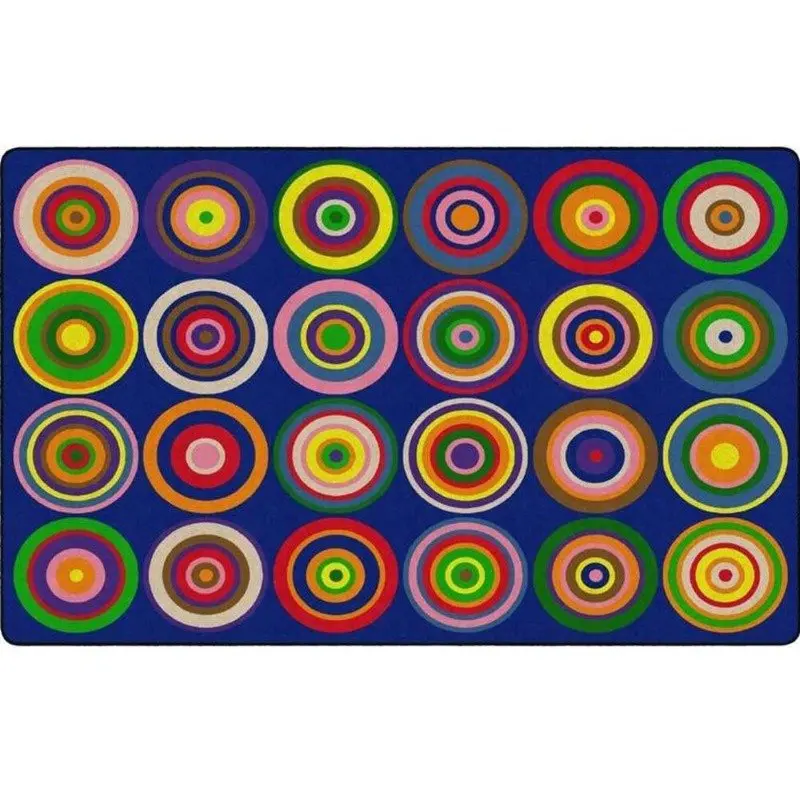 Color Rings Indigo Seating Rug 1