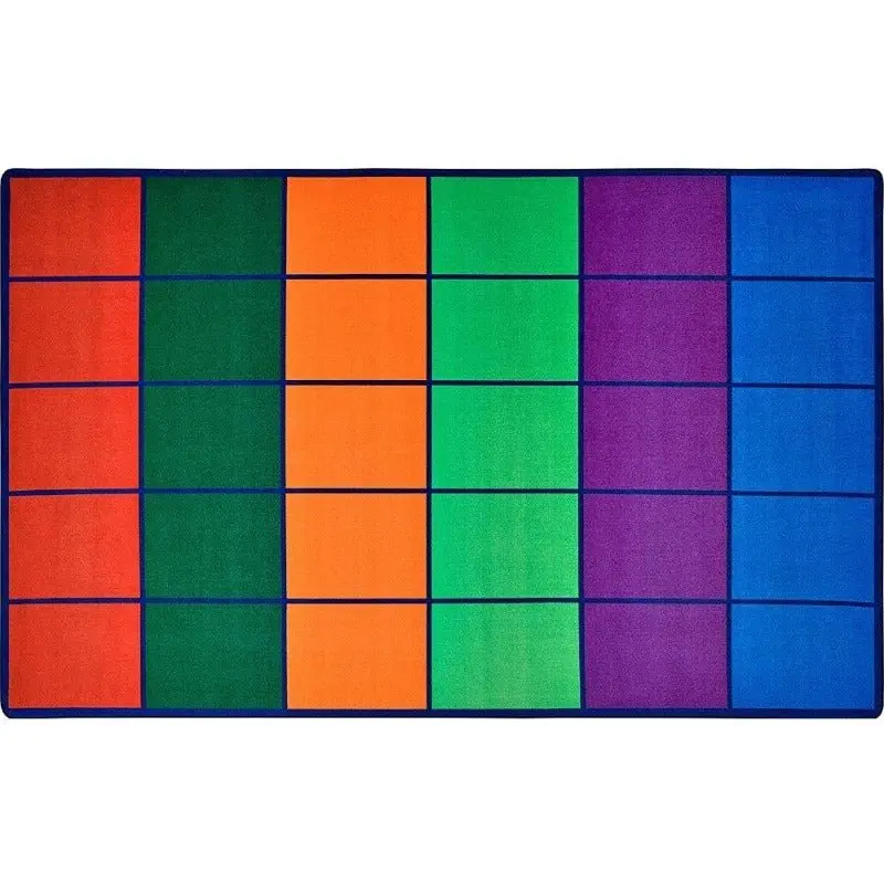 Colorful Rows Classroom Seating Rug 2