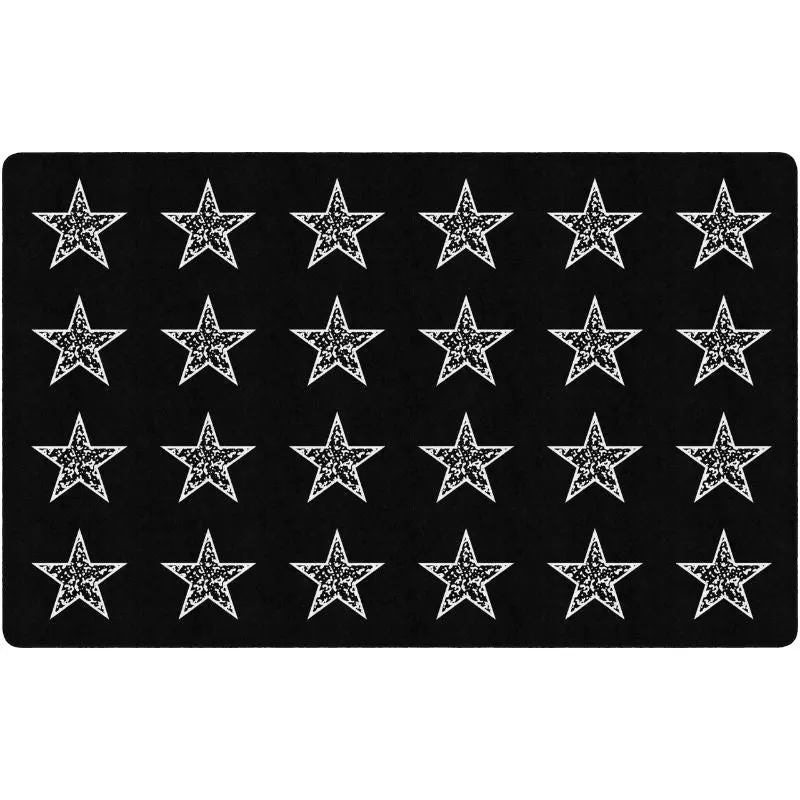 Composition Book Stars On Black Classroom Rug 2