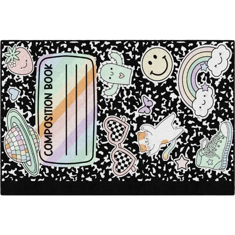 Composition Book With Stickers Classroom Rug 1