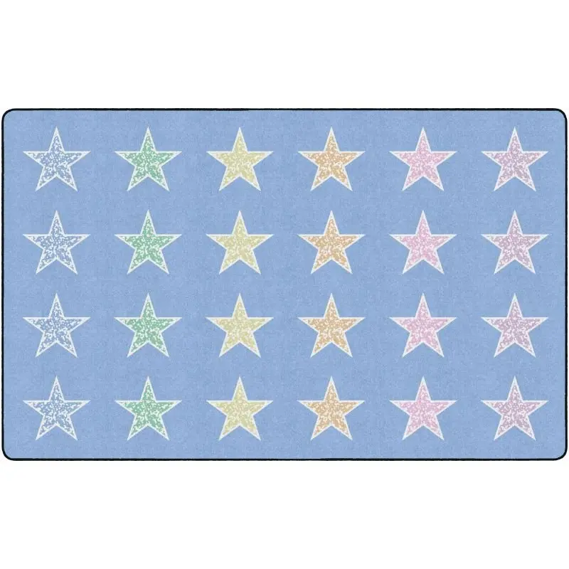 Composition Stars Pastel On Blue Seating Rug 2