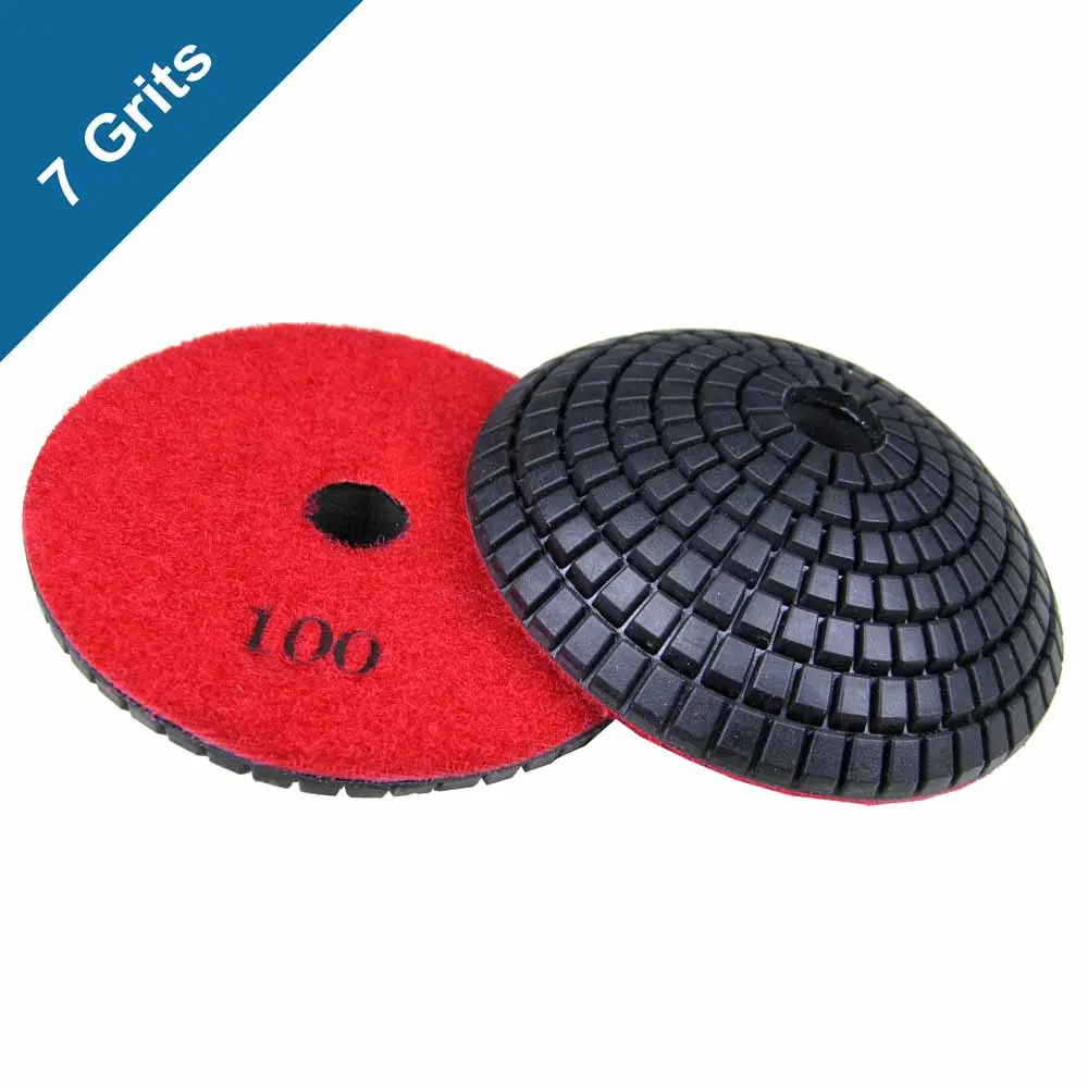 Convex Diamond Polishing Pads 4 Inch For Stone And Concrete (7 Grits) 1