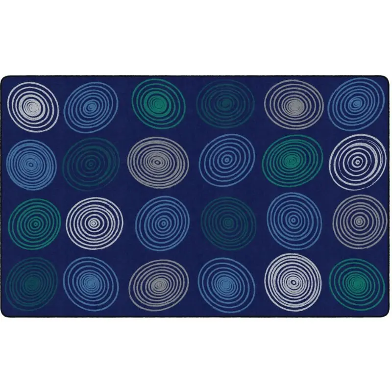 Cool Blue Seating Circles Classroom Rug 2