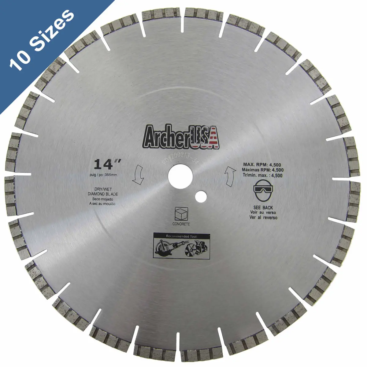 Turbo Diamond Blades For Fast Concrete Cutting (10 Sizes) 1