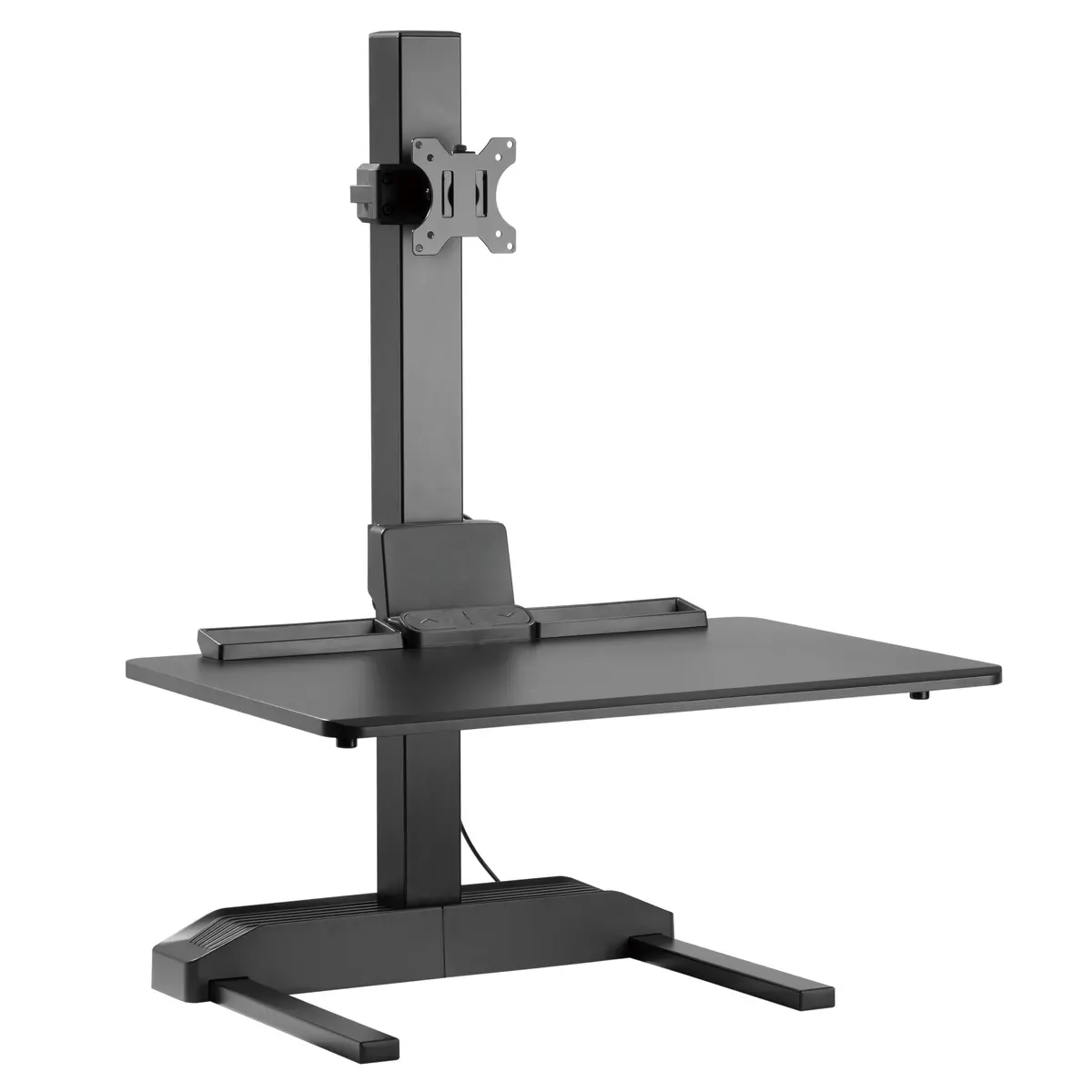 Single 17"-32" Monitor Mount Electric Ergonomic Height Adjustable Sit-Stand Desk Converter Workstation - Black 1
