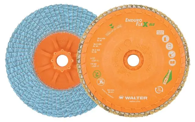 Walter 06U458 4.5" 80 Grit Spin-On Enduro-Flex Aluminum Flap Disc 1