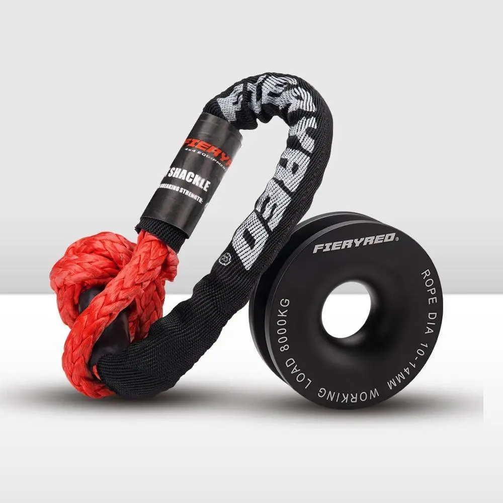 Fieryred 15T Soft Shackle + 8T Recovery Snatch Ring Recovery Kit 1