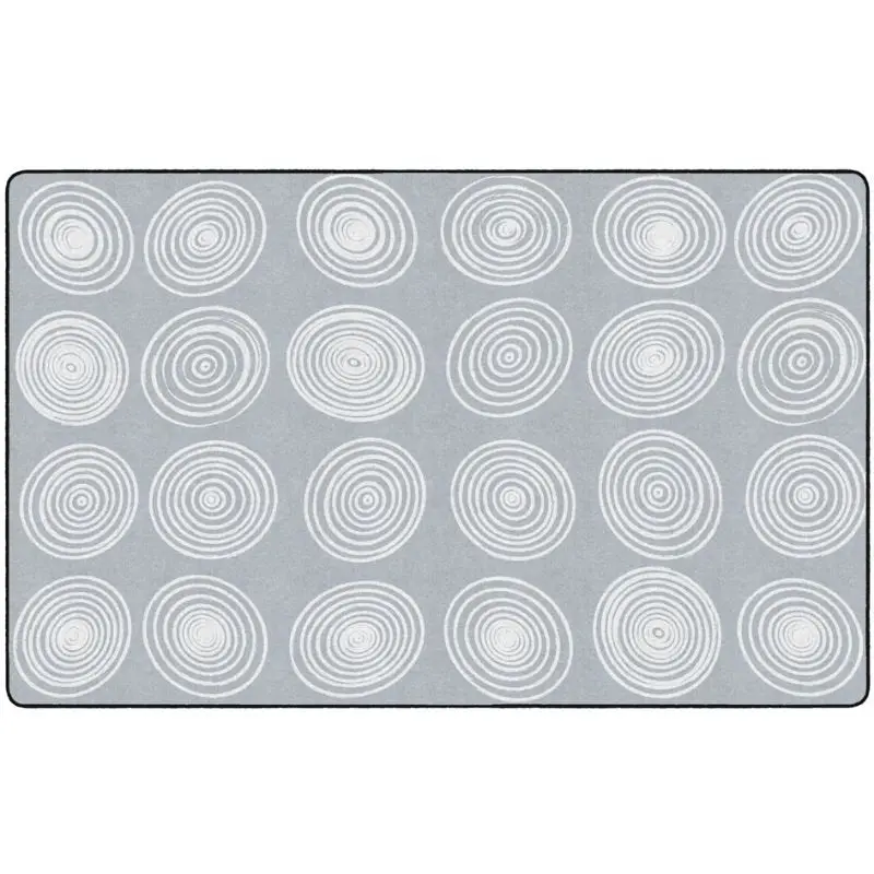 Grey & White Seating Circles Classroom Rug 2
