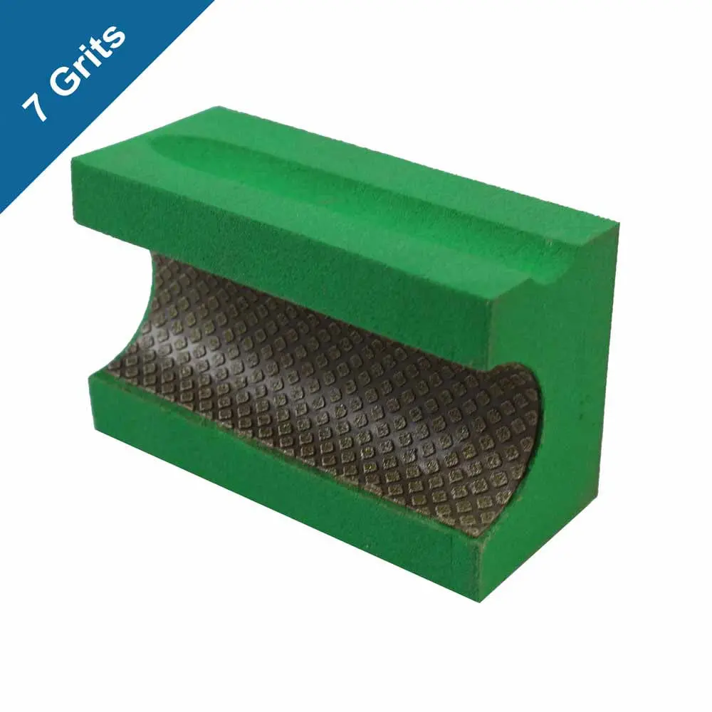 Hand Polish Pads (Full Bullnose 1 In.) For Stone And Concrete Polishing (7 Grits) 1