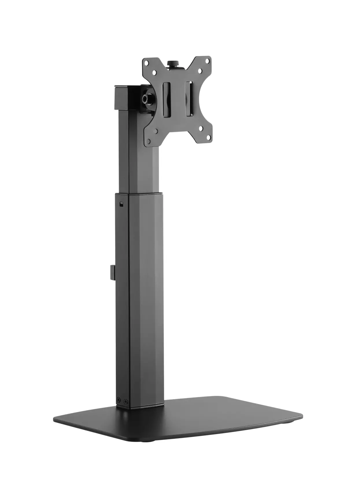 Tall Free Standing Single Monitor Mount Desk Stand, Pneumatic Spring Height Adjustable Monitor Arm For Screens Up To 32 Inches - Black 1
