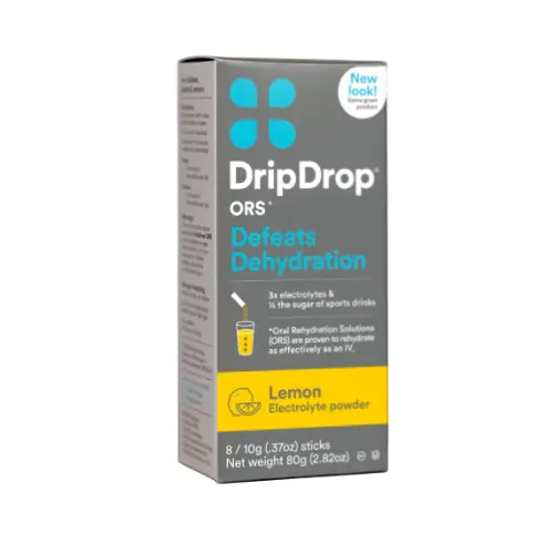 Drip Drop Lemon Flavored Electrolyte Powder (Box Of 4) 1