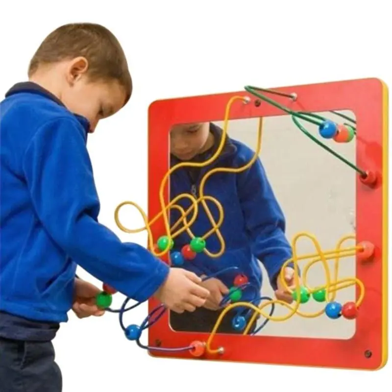 Mirror Wire Bead Wall Activity Toy 1