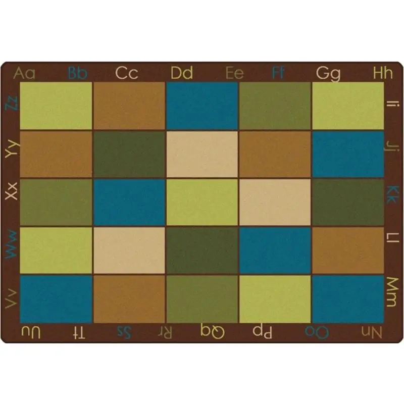 Natures Colors Classroom Rug With Alphabet Border 1