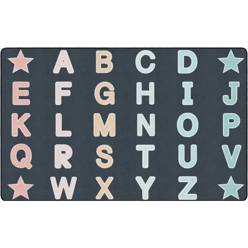 Pastel Paradise Alphabet Star Classroom Rug 1