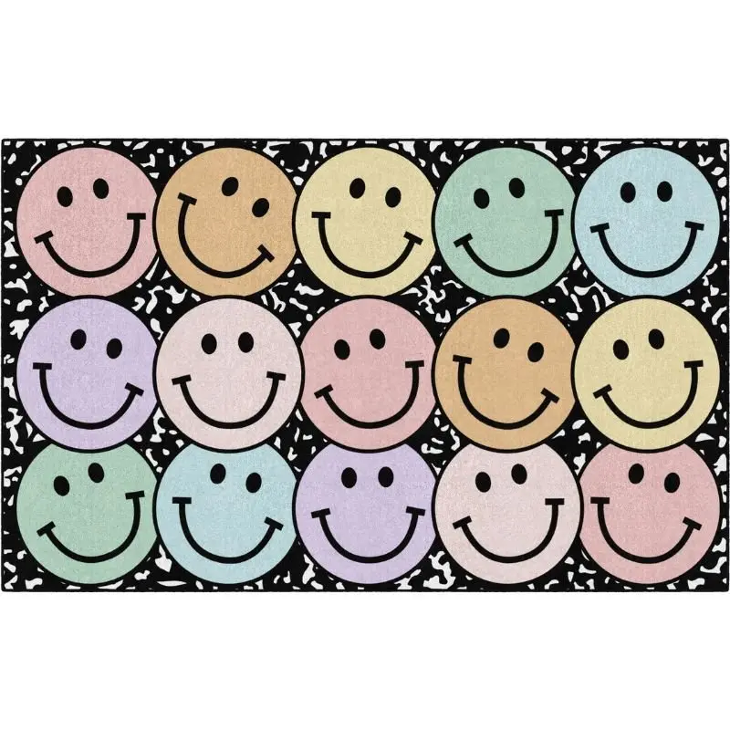 Pastel Rainbow Big Happy Faces Notebook Rug 2